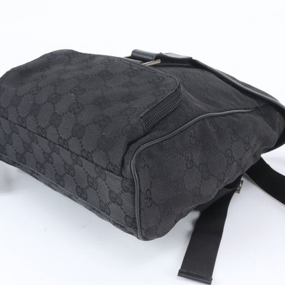 Gucci GG Canvas Leather Backpack Shoulder Bag Black — view 6