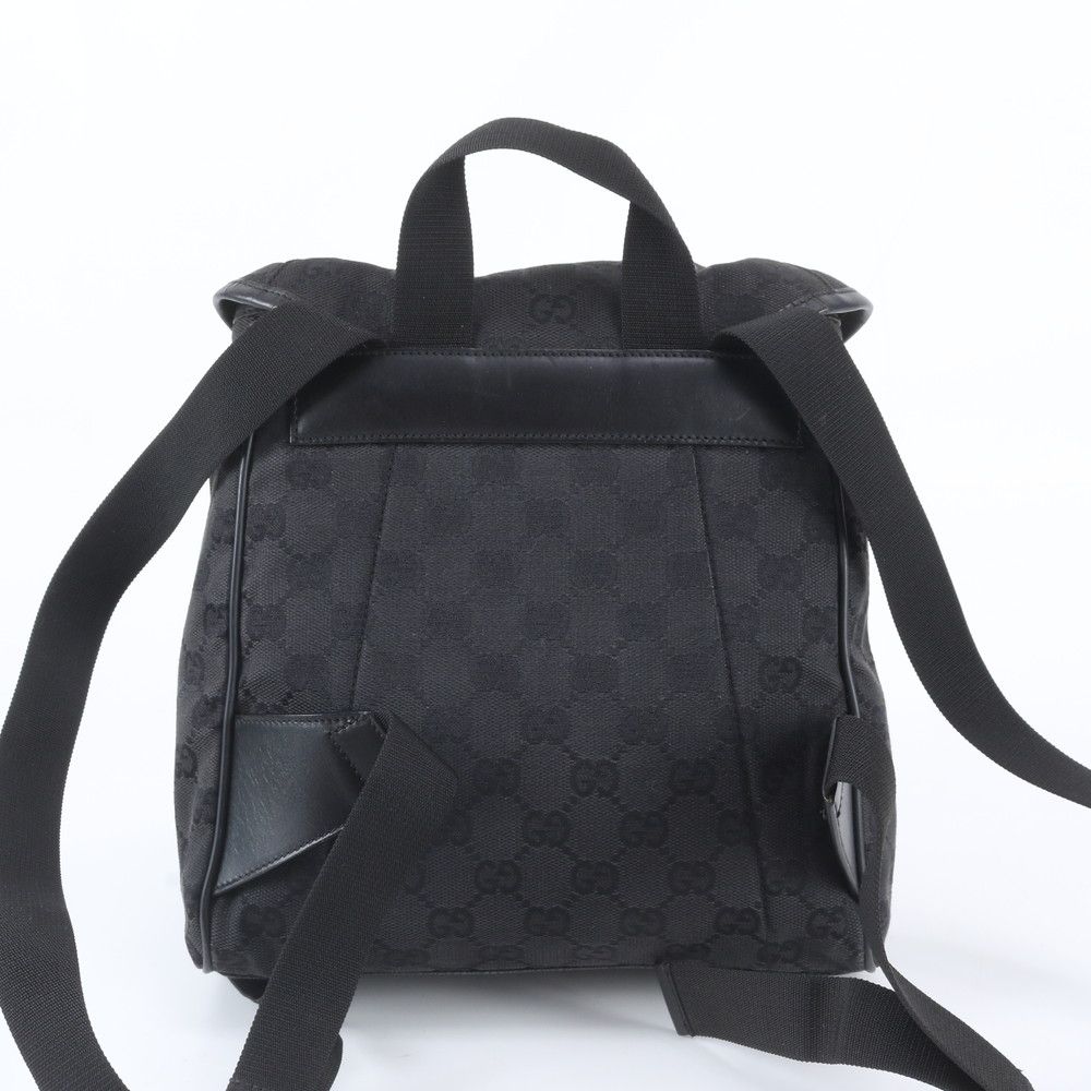 Gucci GG Canvas Leather Backpack Shoulder Bag Black — view 3