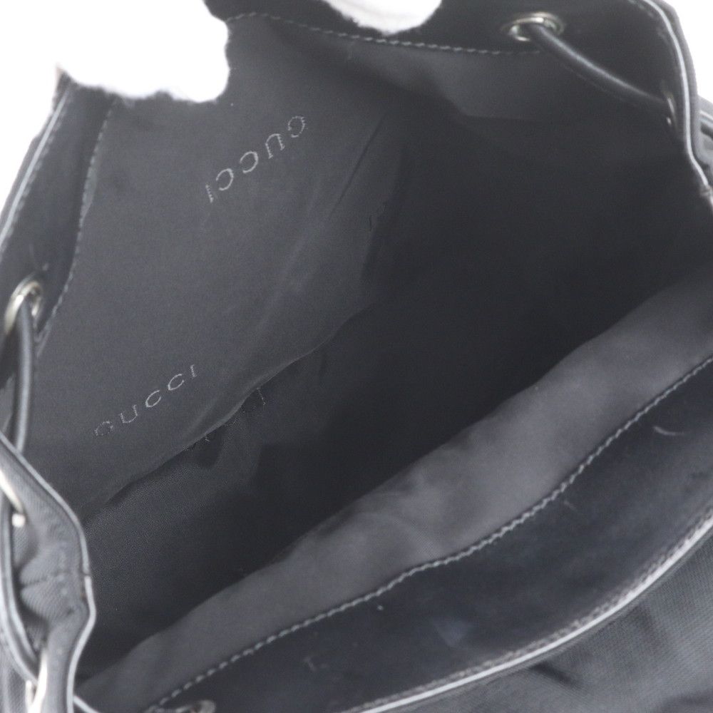 Gucci 003 Leather Backpack Shoulder Bag Black — view 7