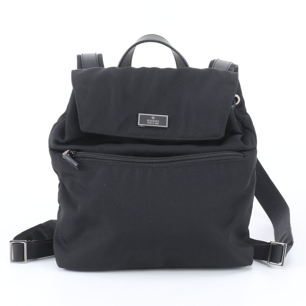 Gucci 003 Leather Backpack Shoulder Bag Black