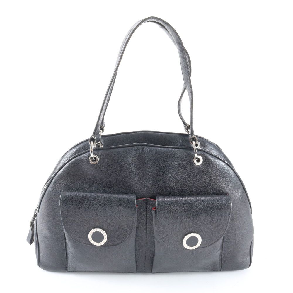Bvlgari Mini Boston Leather Shoulder Bag Hand Black