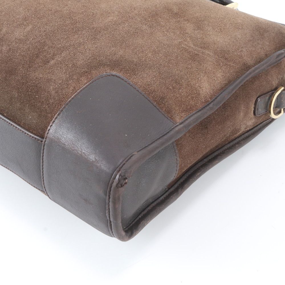 Loewe Amazona Leather Business Briefcase Tote Bag Brown — view 4
