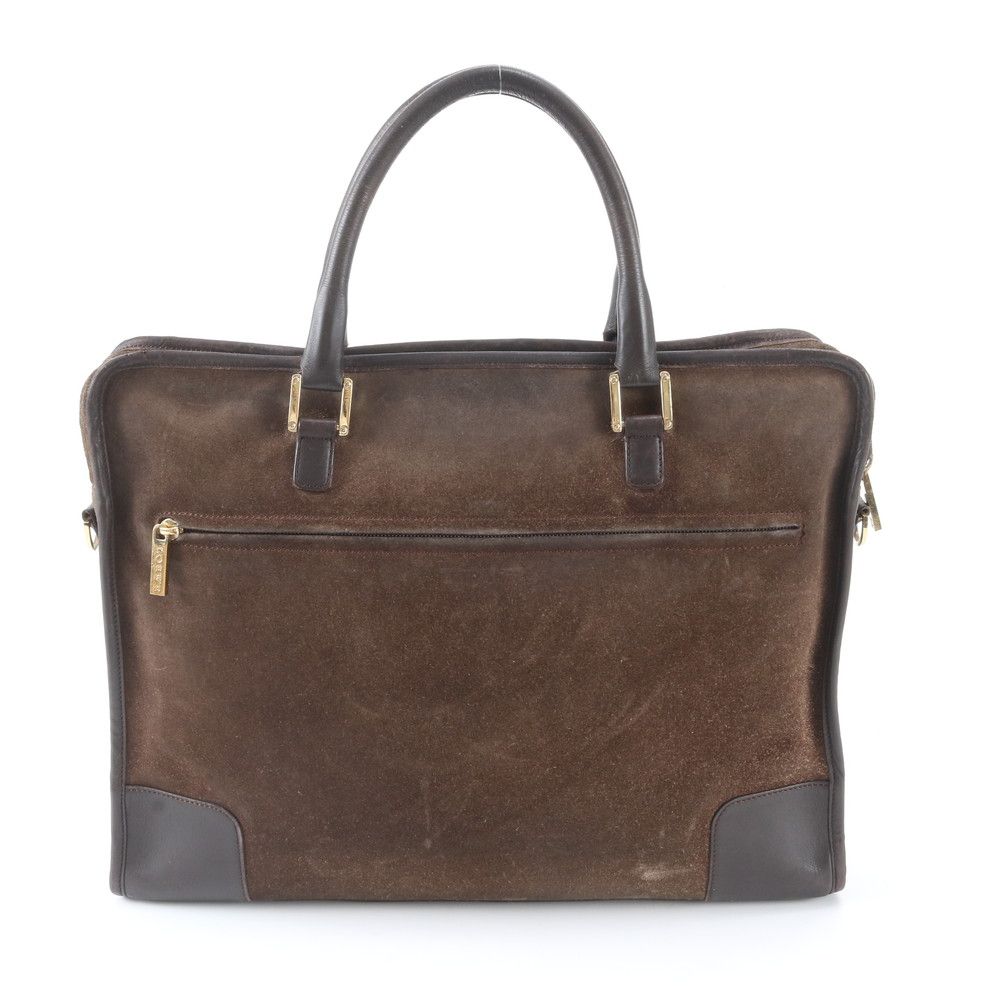 Loewe Amazona Leather Business Briefcase Tote Bag Brown — view 3