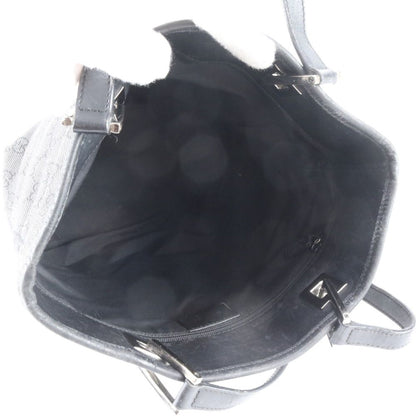 Gucci GG Canvas Leather Tote Bag Shoulder Hand Black — view 7