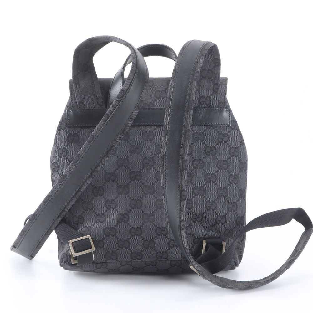 Gucci GG Canvas Leather Backpack Black with — view 3