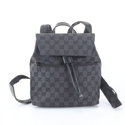Gucci GG Canvas Leather Backpack Black with