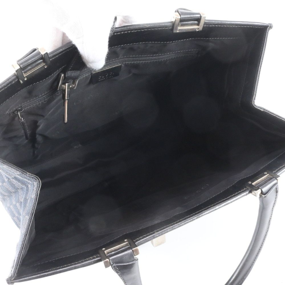 Gucci Jackie GG Canvas 002 Leather Tote Bag Shoulder Black — view 7