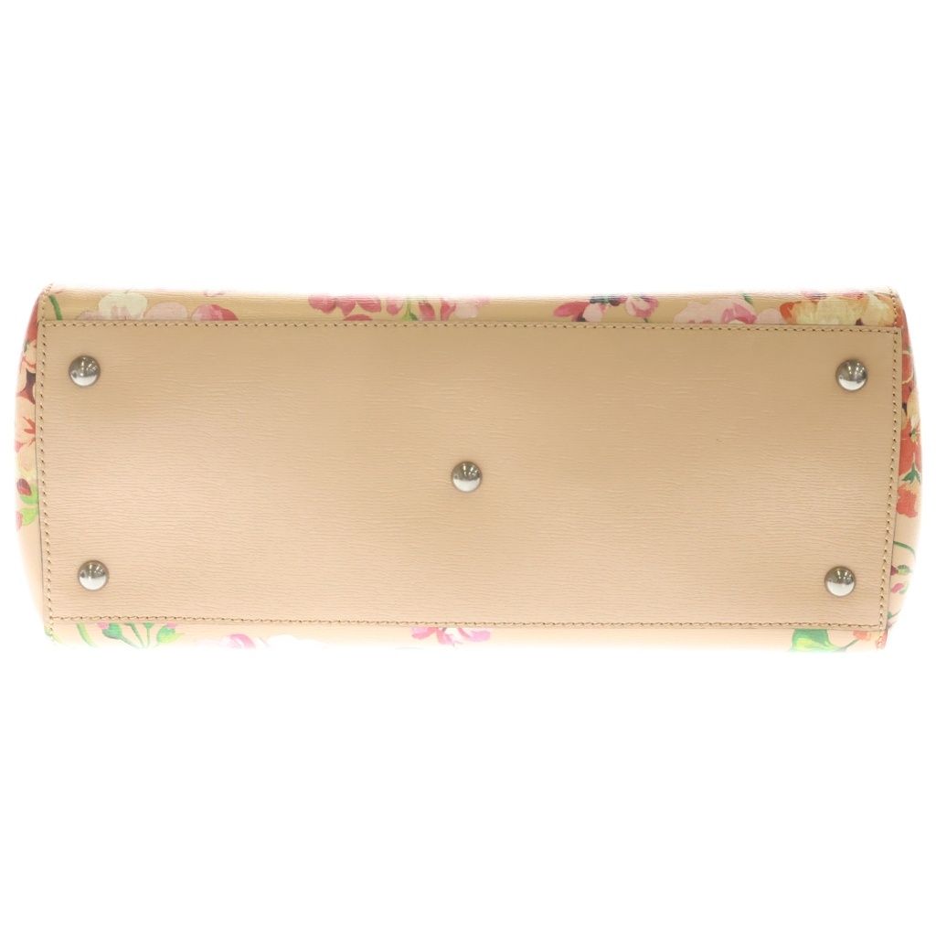 Gucci Bamboo Floral Leather Handbag Pink Multicolor — view 4