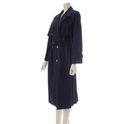 Celine Vintage Logo Button Trench Coat Navy — view 2