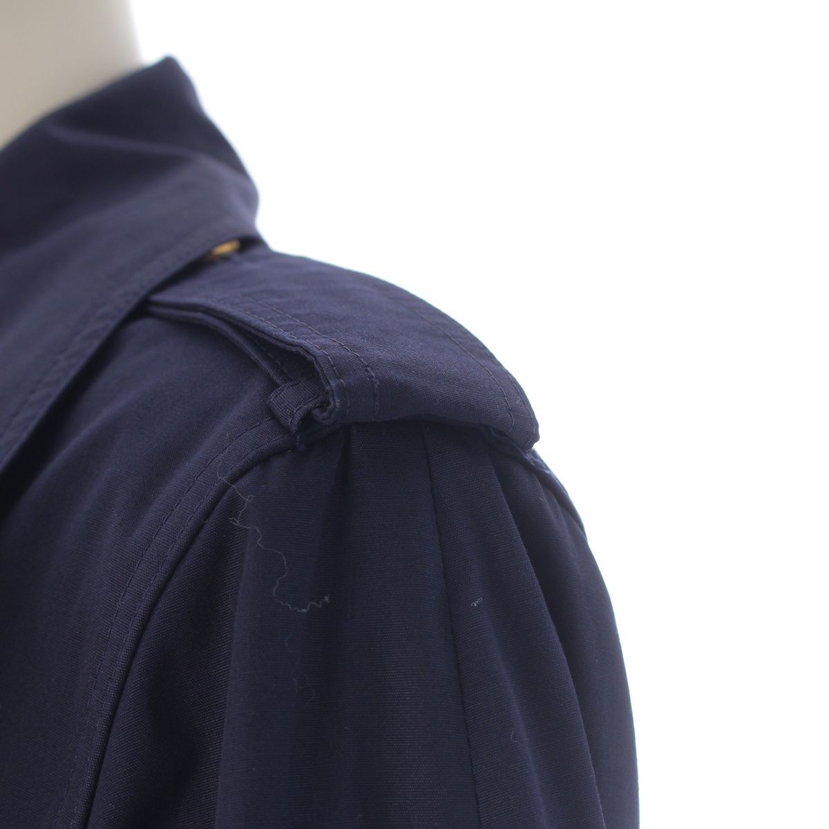 Celine Vintage Logo Button Trench Coat Navy — view 7