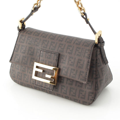 Fendi Zucchino Mini Chain Shoulder Bag Brown — view 3