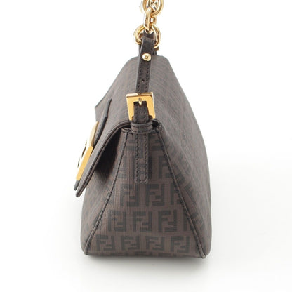 Fendi Zucchino Mini Chain Shoulder Bag Brown — view 4