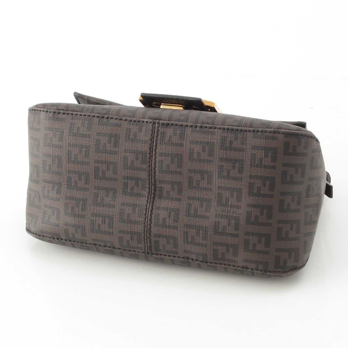 Fendi Zucchino Mini Chain Shoulder Bag Brown — view 6