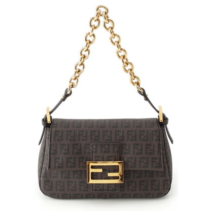 Fendi Zucchino Mini Chain Shoulder Bag Brown