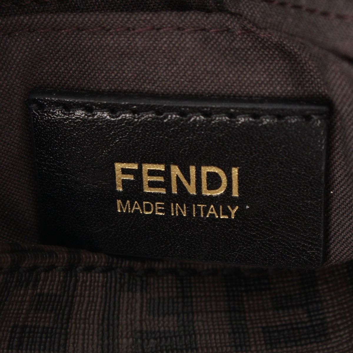 Fendi Zucchino Mini Chain Shoulder Bag Brown — view 8