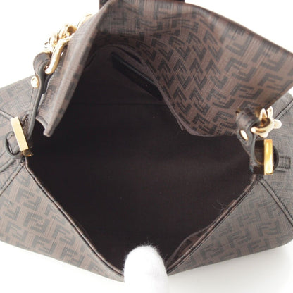 Fendi Zucchino Mini Chain Shoulder Bag Brown — view 7
