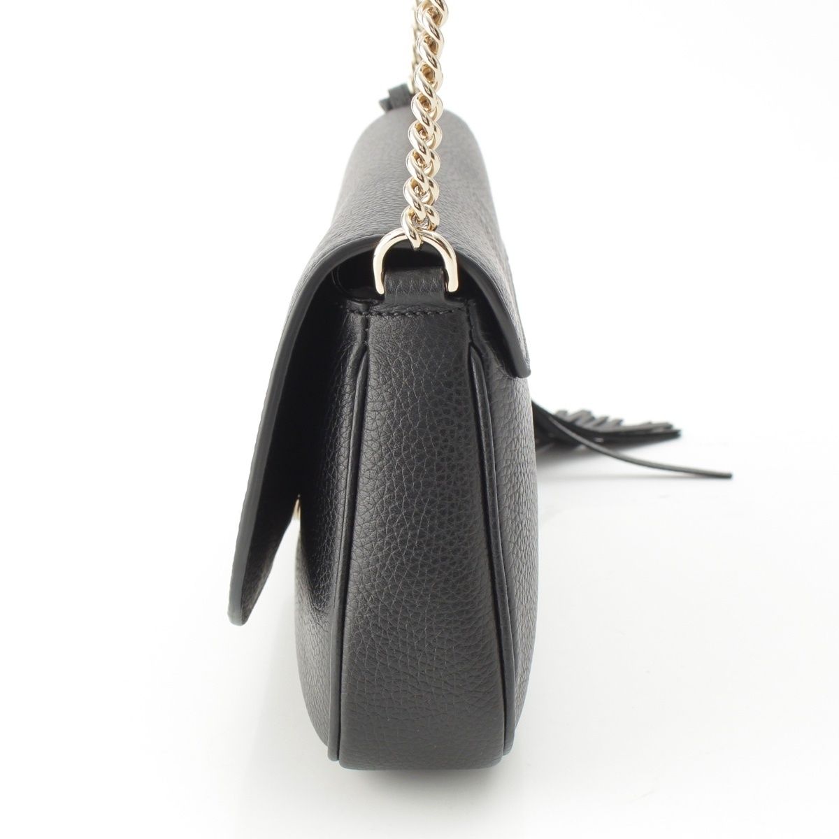 Gucci Soho Leather Rocking Chain Shoulder Bag Black — view 3