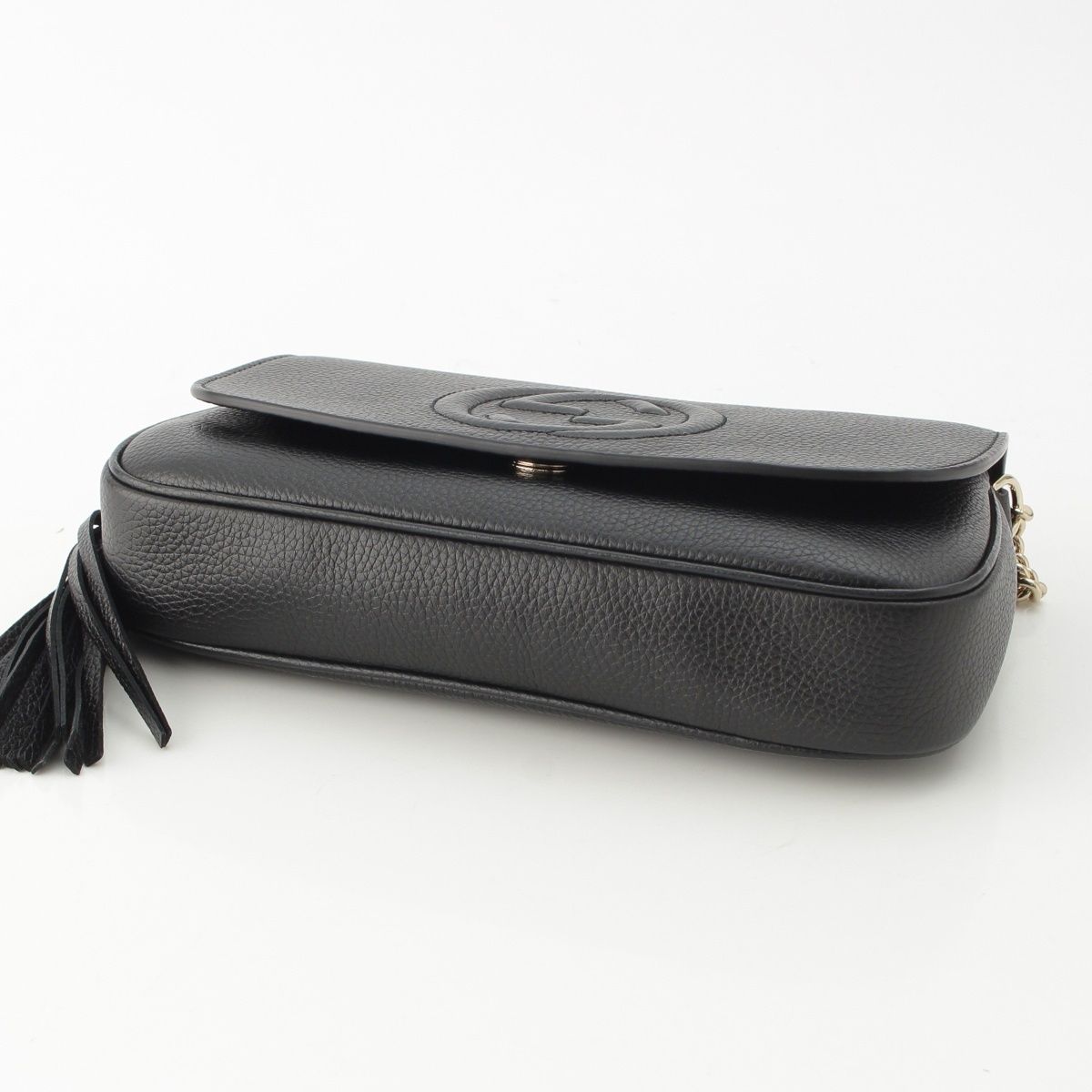 Gucci Soho Leather Rocking Chain Shoulder Bag Black — view 5