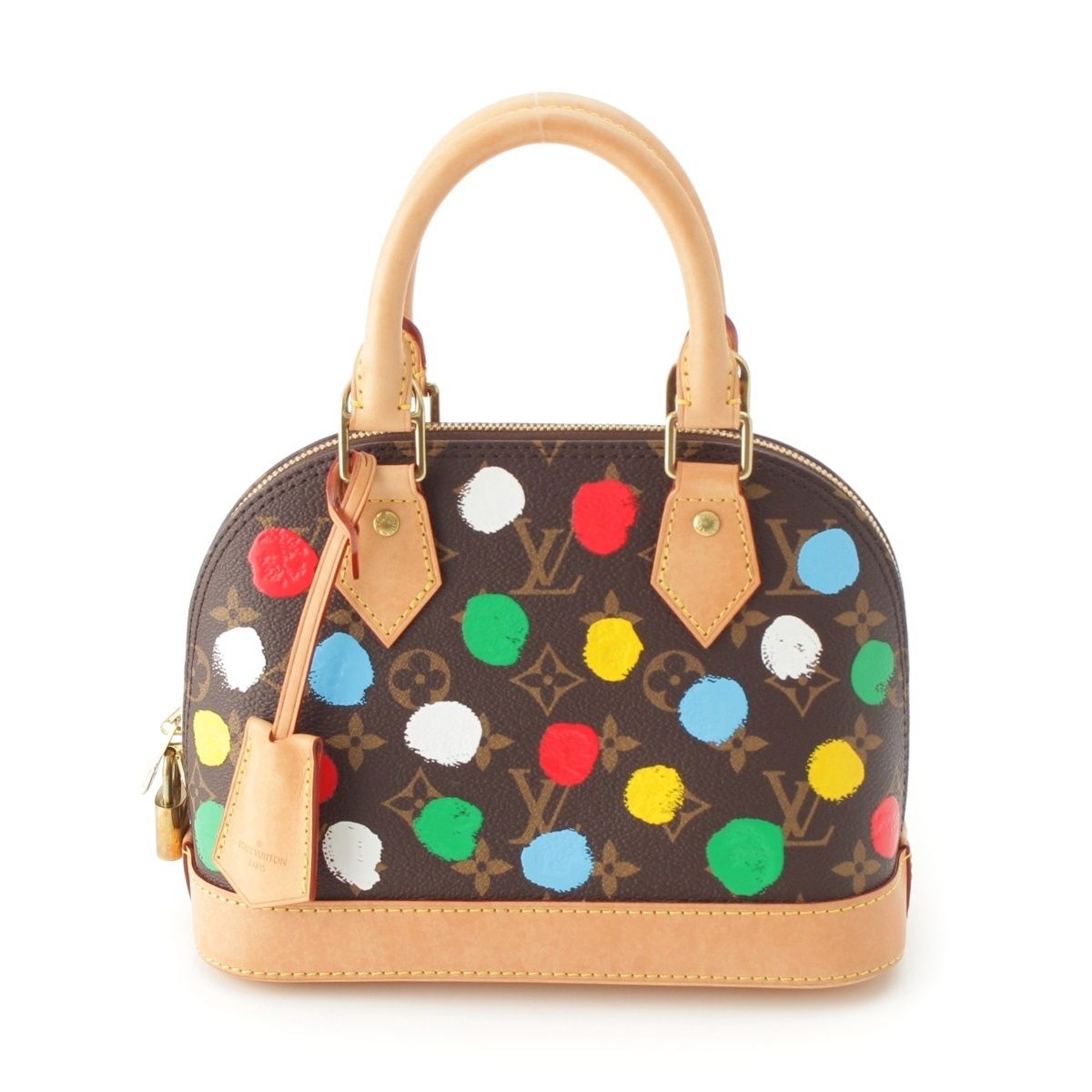 Louis Vuitton Yayoi Kusama Alma BB Monogram 2-Way Handbag Brown Multicolor