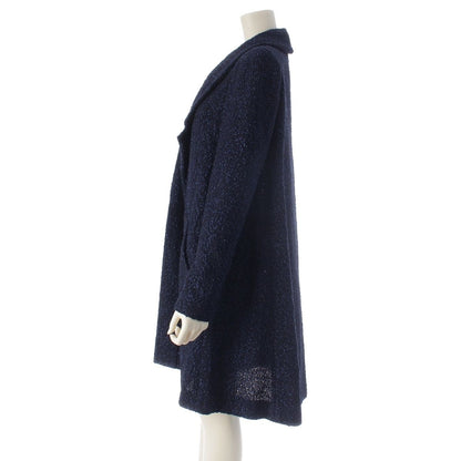 Chanel Tweed Gown Coat Navy 36 — view 3