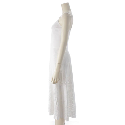 Chanel CC Logo Rhinestone Flower Knit Dress White 36 — view 3
