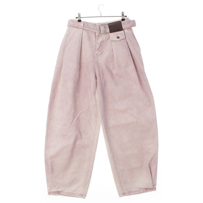Loewe Cotton Leather Patch Pleated Pants Pink 36