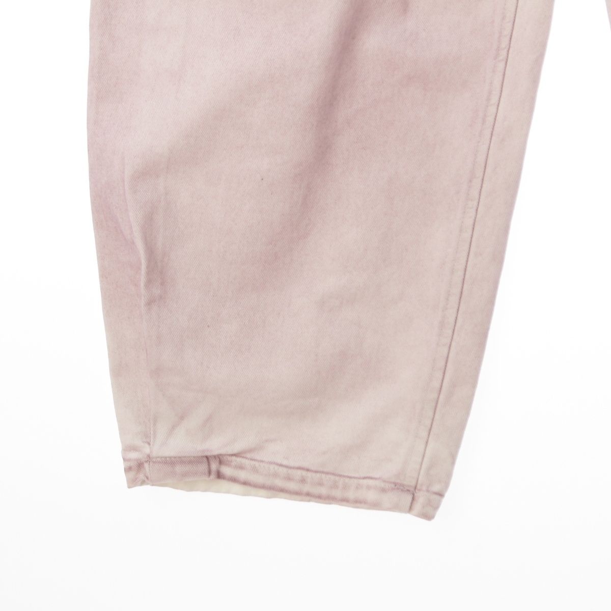 Loewe Cotton Leather Patch Pleated Pants Pink 36 — view 5