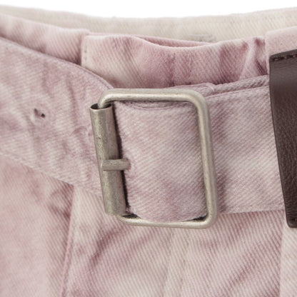 Loewe Cotton Leather Patch Pleated Pants Pink 36 — view 7