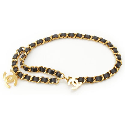 Chanel Vintage Jumbo CC Logo Chain Belt Black