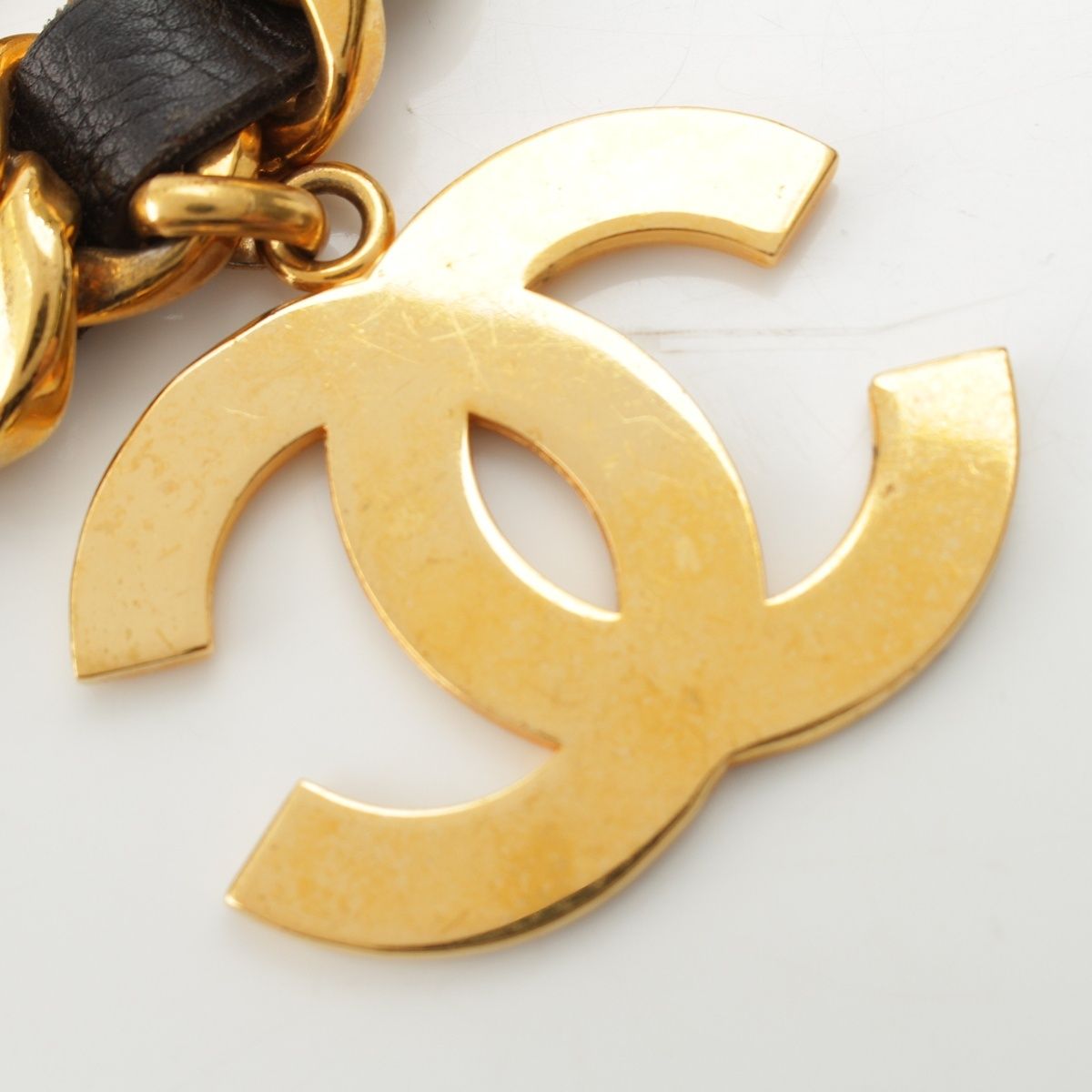 Chanel Vintage Jumbo CC Logo Chain Belt Black — view 5