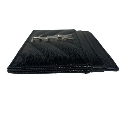 Saint Laurent YSL Paris V-Stitch YSL Logo Leather Card Case — view 3