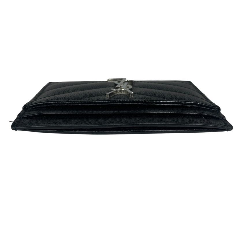 Saint Laurent YSL Paris V-Stitch YSL Logo Leather Card Case — view 4
