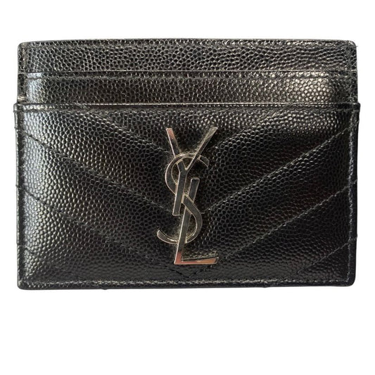 Saint Laurent YSL Paris V-Stitch YSL Logo Leather Card Case