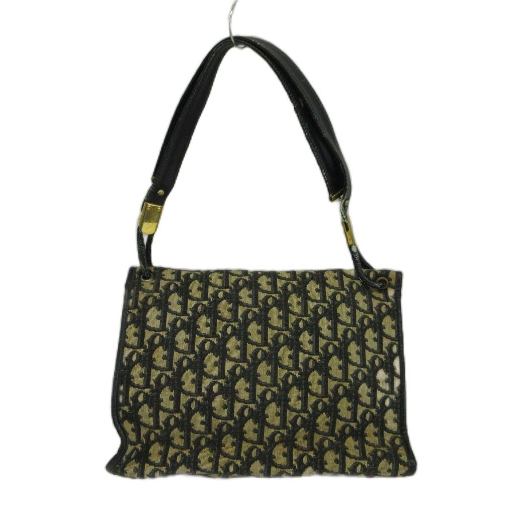 Dior Vintage Handbag Shoulder Canvas Leather Trotter Pattern All Over Print — view 2