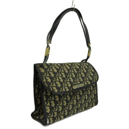 Dior Vintage Handbag Shoulder Canvas Leather Trotter Pattern All Over Print — view 5