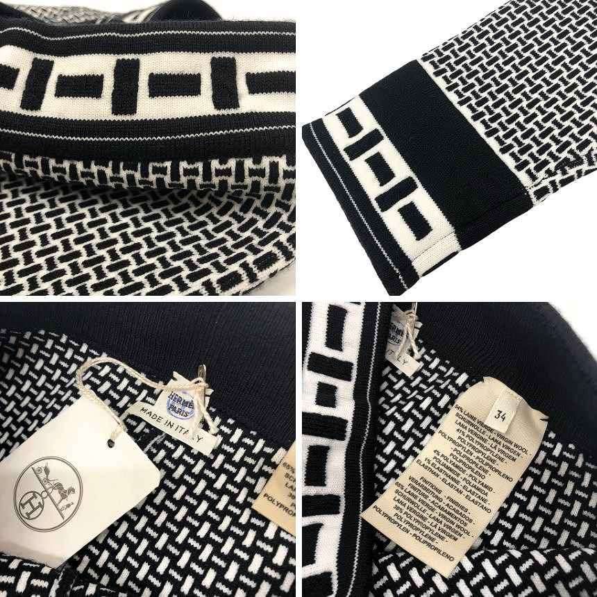 Hermes Knit Leggings Pattern Black White Gaultier Era Vintage 34 — view 3