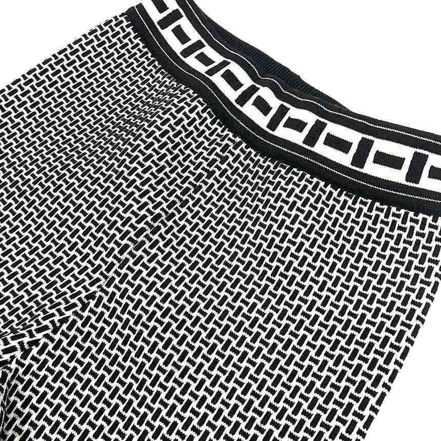 Hermes Knit Leggings Pattern Black White Gaultier Era Vintage 34 — view 2