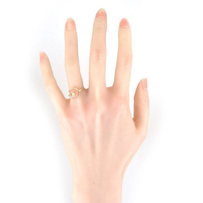 Cartier Ring Amulette Round Circle Pink Pearl Diamond 18k Gold — view 6