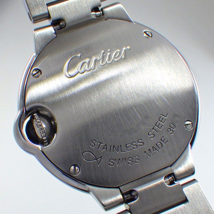 Cartier Watch Ballon Bleu SM Diamond Index Guilloche Silver Dial SS Quartz — view 4