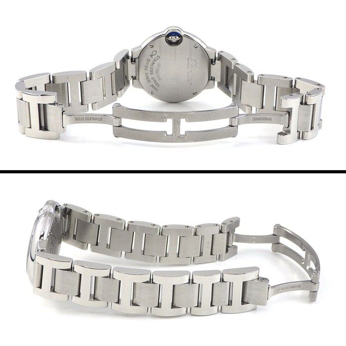 Cartier Watch Ballon Bleu SM Diamond Index Guilloche Silver Dial SS Quartz — view 3
