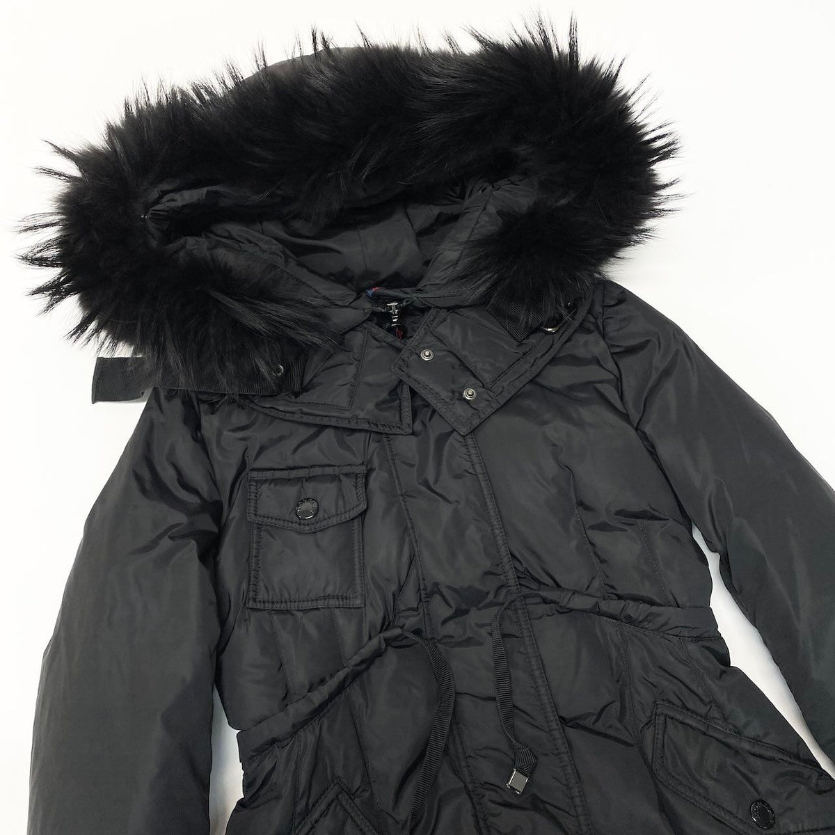 Moncler Phalangere Long Down Coat Black — view 4