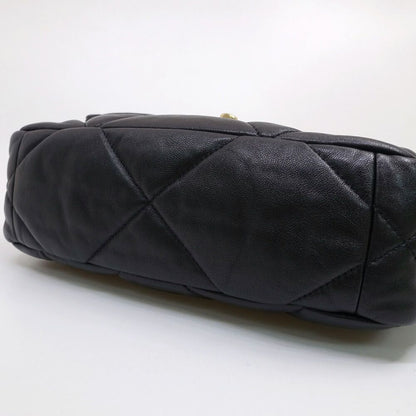 Chanel 19 Handbag Shiny Lambskin Gold Silver — view 4