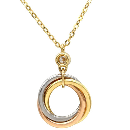 Cartier Necklace Baby Trinity Diamond Yellow Gold White Pink 18k — view 2