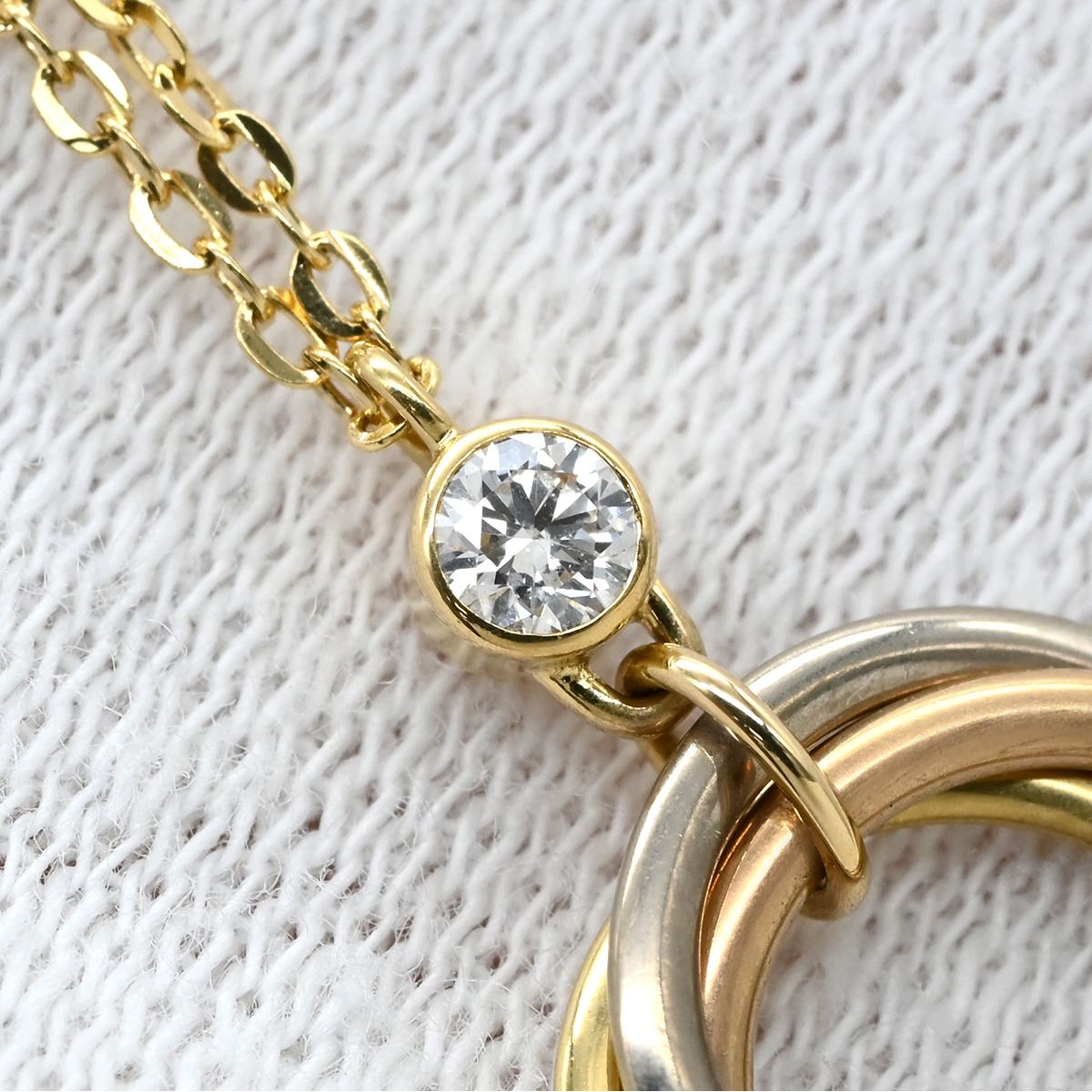 Cartier Necklace Baby Trinity Diamond Yellow Gold White Pink 18k — view 6