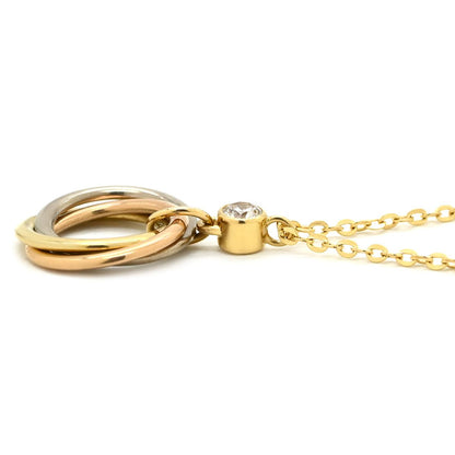 Cartier Necklace Baby Trinity Diamond Yellow Gold White Pink 18k — view 3