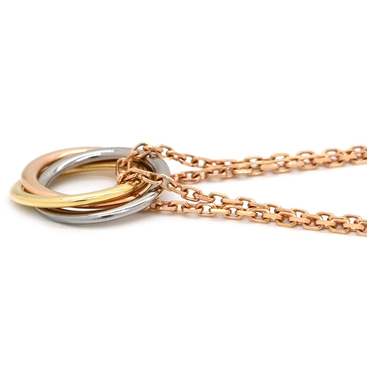 Cartier Necklace Baby Trinity Yellow Gold White Pink 18k Chain — view 2