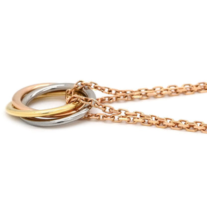 Cartier Necklace Baby Trinity Yellow Gold White Pink 18k Chain — view 2