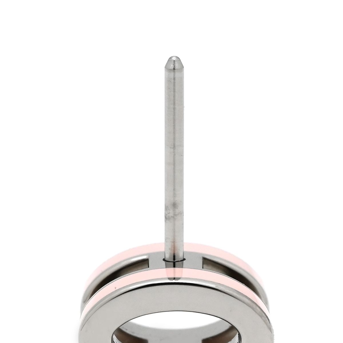 Hermes Earrings Pop Mini Enamel Rose Dragee Silver Pop Motif PG RG — view 4