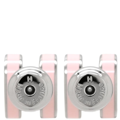 Hermes Earrings Pop Mini Enamel Rose Dragee Silver Pop Motif PG RG — view 2