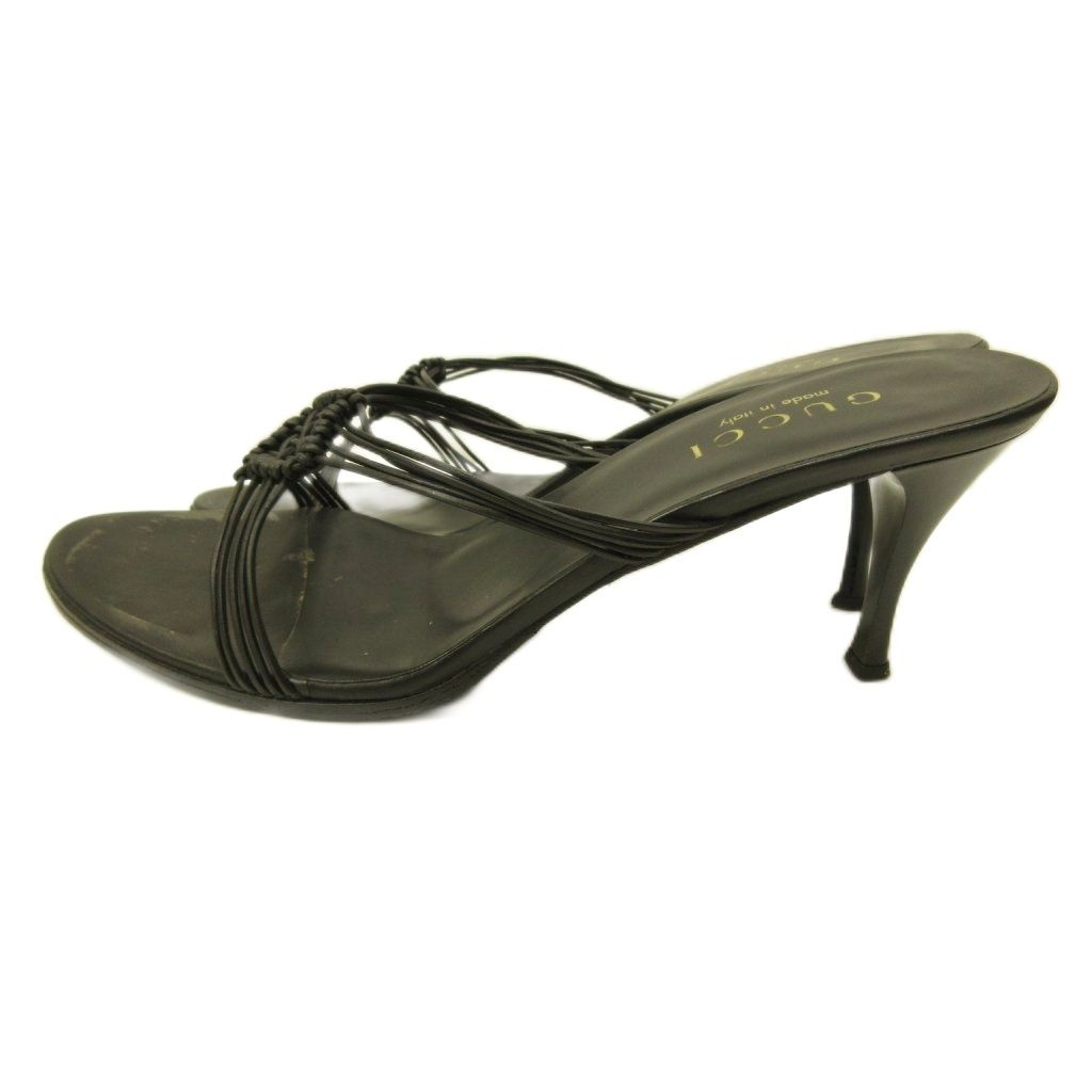 Gucci Sandals Pointed Toe Leather Black — view 2